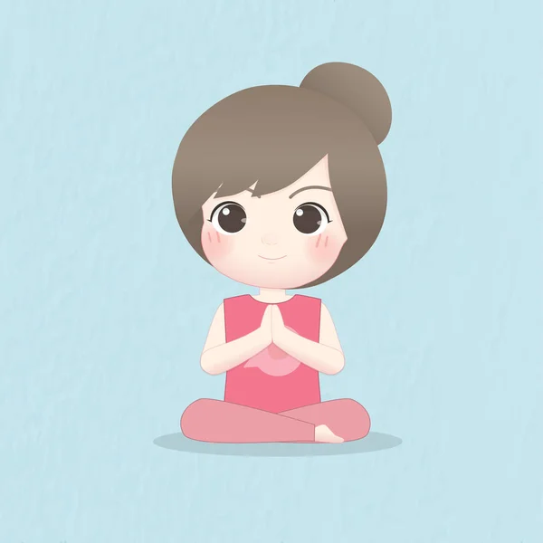 Jolie Fille Dans Une Position Assise Yoga Illustration Vectorielle — Image vectorielle