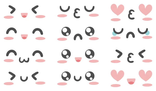 Set Emoticon Chat Vector Illustration — Stock Photo, Image