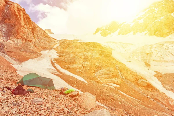 Tente Camping Dans Les Montagnes Fann Montagnes Fann Pamir Alay — Photo