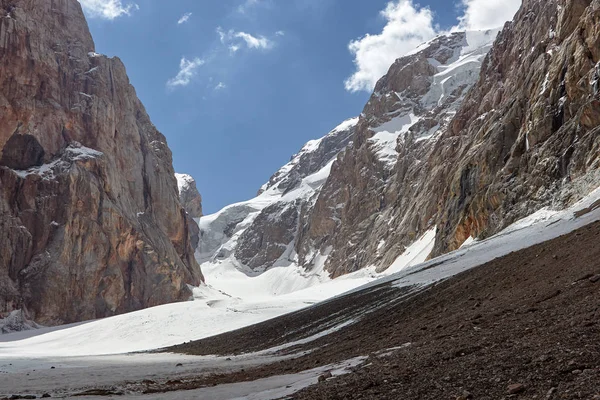 Montañas Glaciares Nevado Paisaje Pico Pasar Aire Libre Fann Pamir — Foto de Stock