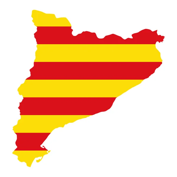Bandera Cataluña Silueta Campo Senyera Franjas Horizontales Amarillas Rojas Contorno — Vector de stock