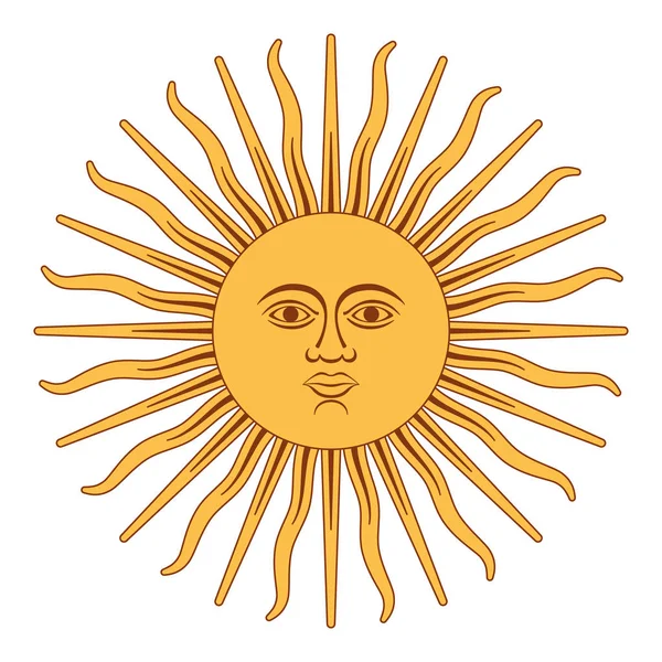 Sole Maggio Sol Mayo Spagnolo Emblema Nazionale Dell Argentina Sulla — Vettoriale Stock