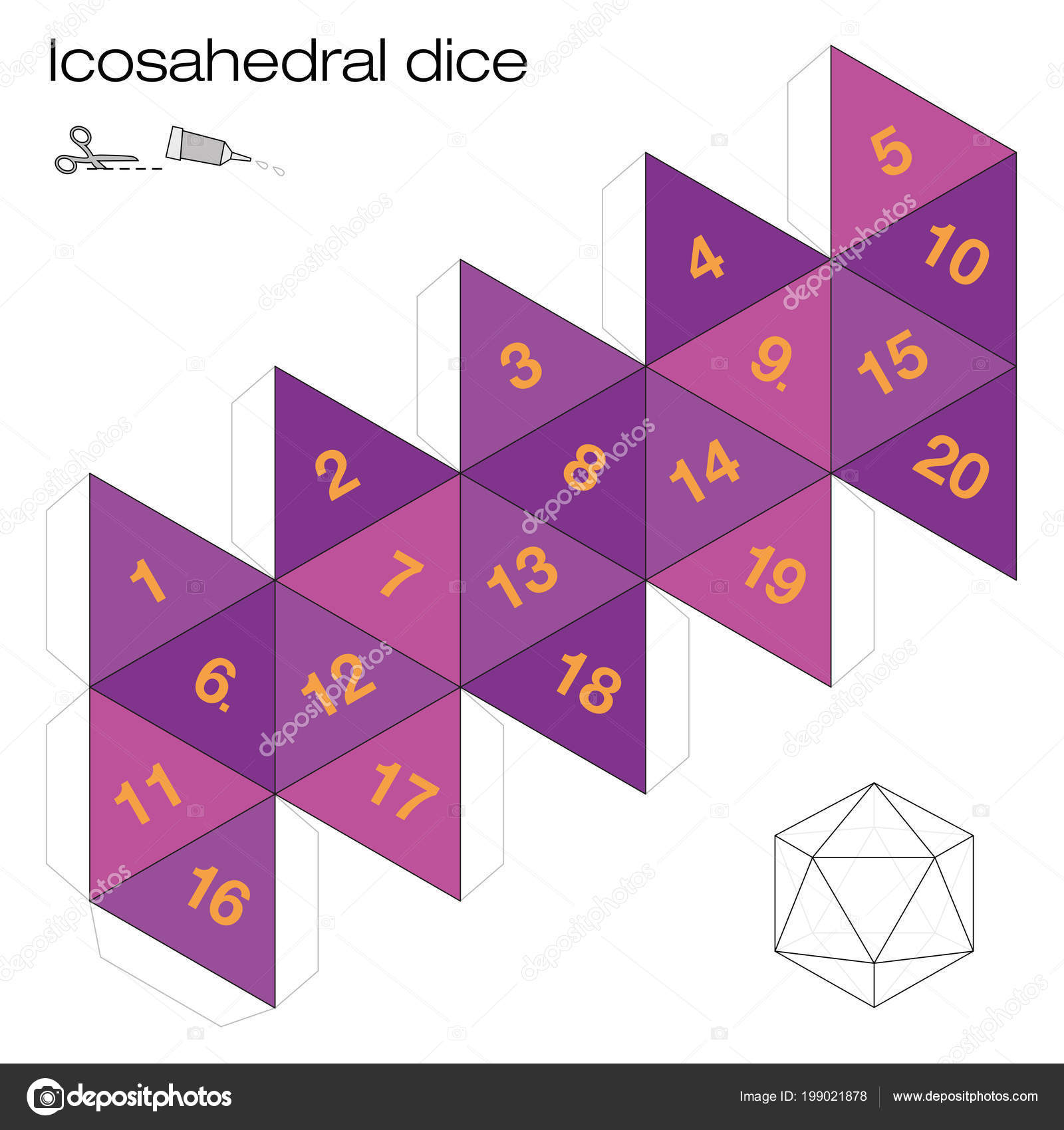 Icosahedron Template Icosahedron Template
