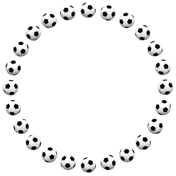 Runda Soccer Ball Ram Isolerade Vektorillustration Vit Bakgrund — Stock vektor