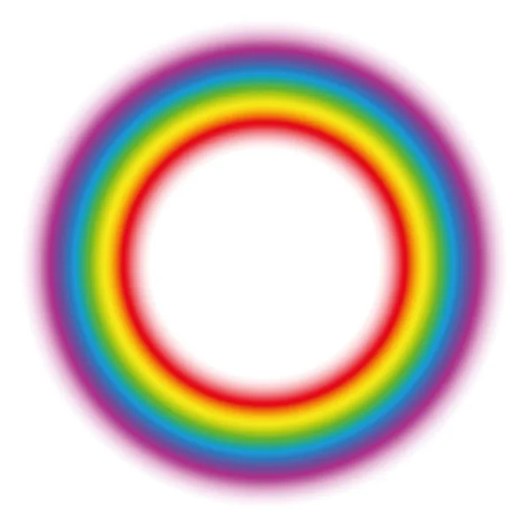 Beleuchtende Aura Des Regenbogengradienten Subtiler Körperkreis Vektor Illustration Auf Weißem — Stockvektor