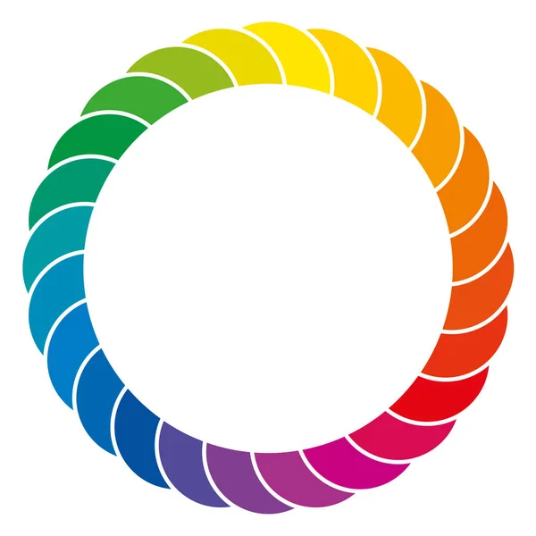 Regenbogenfarbener Hintergrund Farbenfroher Raum Und Kreis Aus Sich Überlappenden Segmenten — Stockvektor