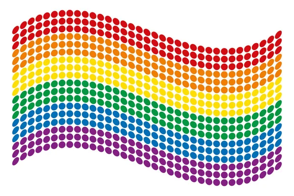 Lgbt Hareketinin Eşcinsel Gurur Bayrak Sallıyor Gökkuşağı Bayrağı Oluşan Altı — Stok Vektör