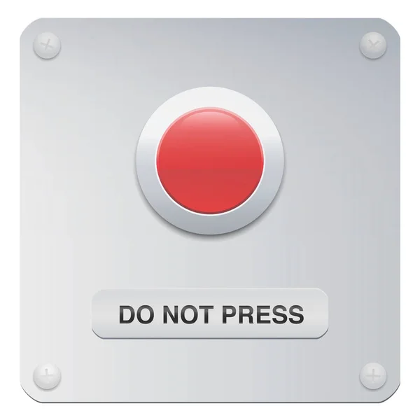 Drücken Sie Nicht Drücken Sie Nicht Den Roten Knopf Symbol — Stockvektor