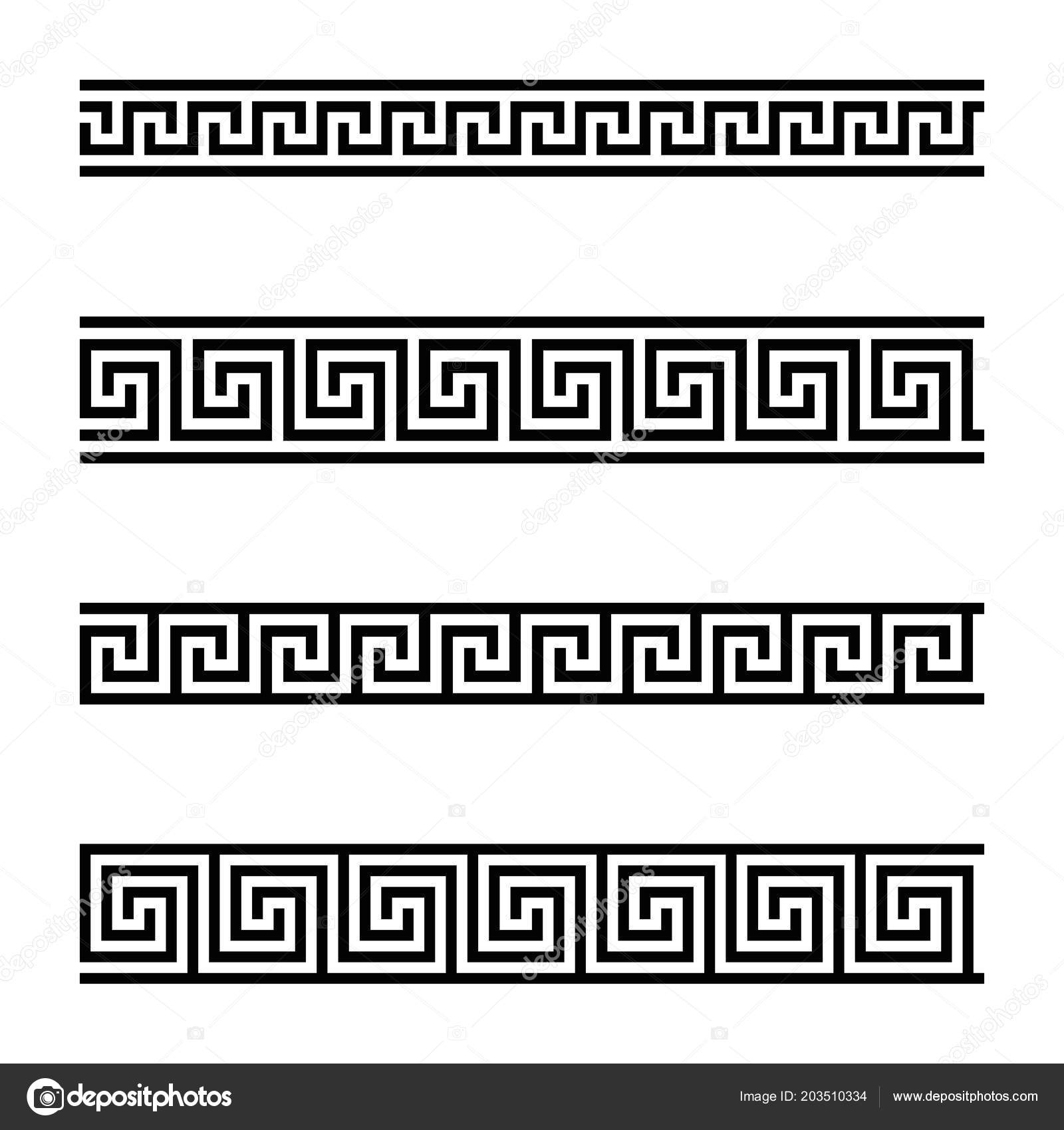 Padrões Meandros Sem Costura Fundo Branco Meandros Uma Borda Decorativa  Vetor de ©Furian 203510334, image size:1600x1700