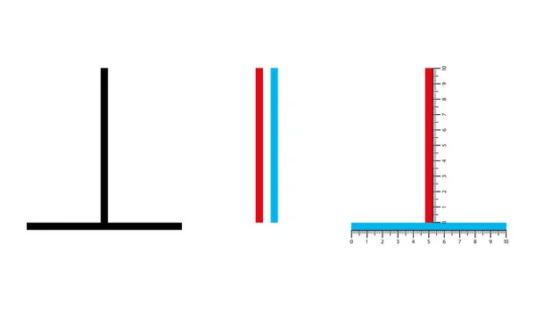 Illusion Optique Horizontale Verticale Ligne Verticale Semble Être Longue Mais — Image vectorielle