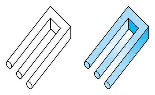 Blivet Impossible Trident Une Sorte Illusion Optique Objet Impossible Figure — Image vectorielle