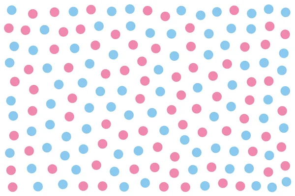 Baby Blue Pink Dots White Background Made Randomly Placed Colored — Stock Vector