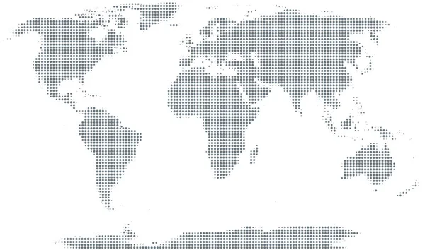 Silhouette Del Mondo Mezzitoni Grigi Varie Dimensioni Spaziatura Mappa Del — Vettoriale Stock