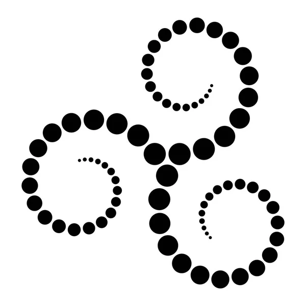 Celtic Triskelion Spiral Made Black Dots Increasing Points Center Spirals — Stock Vector