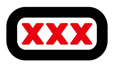 Xxx sembolü X için sorunları dekor, siyah çerçeve yuvarlanır. Beyaz arka plan üzerinde basit izole örnek.