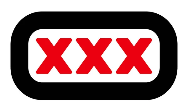 Xxx Σύμβολο Βαθμολογήθηκε Θέματα Στρογγυλεμένες Μαύρο Πλαίσιο Απλή Εικονογράφηση Απομονωθεί — Διανυσματικό Αρχείο