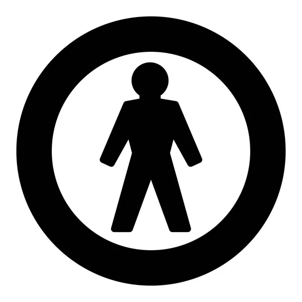 Muž Logo Kulaté Černý Rám Jednoduché Ilustrace Izolované Bílém Pozadí — Stockový vektor