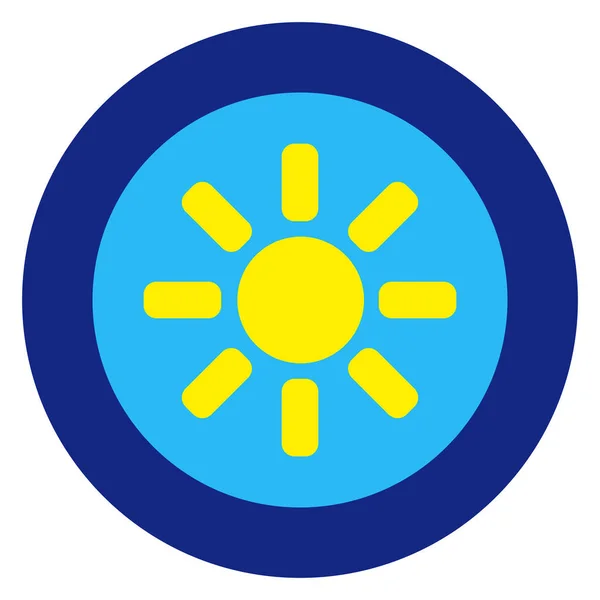 Sun Logotypen Blå Himmel Rund Blå Ram Enkel Isolerade Illustration — Stock vektor