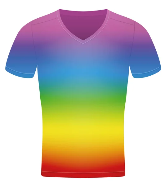 Rainbow Färgad Shirt Isolerade Vektorillustration Vit Bakgrund — Stock vektor