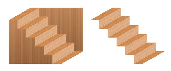 シュレーダーの階段と呼ばれる目の錯覚の階段です 木製のオブジェクト可能性があります左から右の下主要な階段として認識または逆さまになっています 視点反転 — ストックベクタ