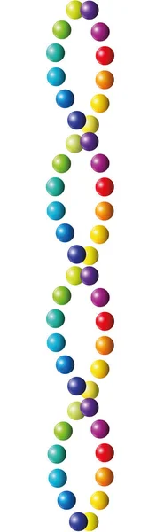 Colorful Double Helix Many Balls Rainbow Colored Rows Pearls Abstract — Stock Vector