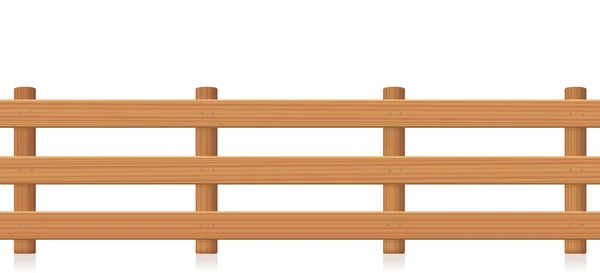 牧草地のフェンス 木製の質感 白い背景の上の孤立したベクトル図 — ストックベクタ