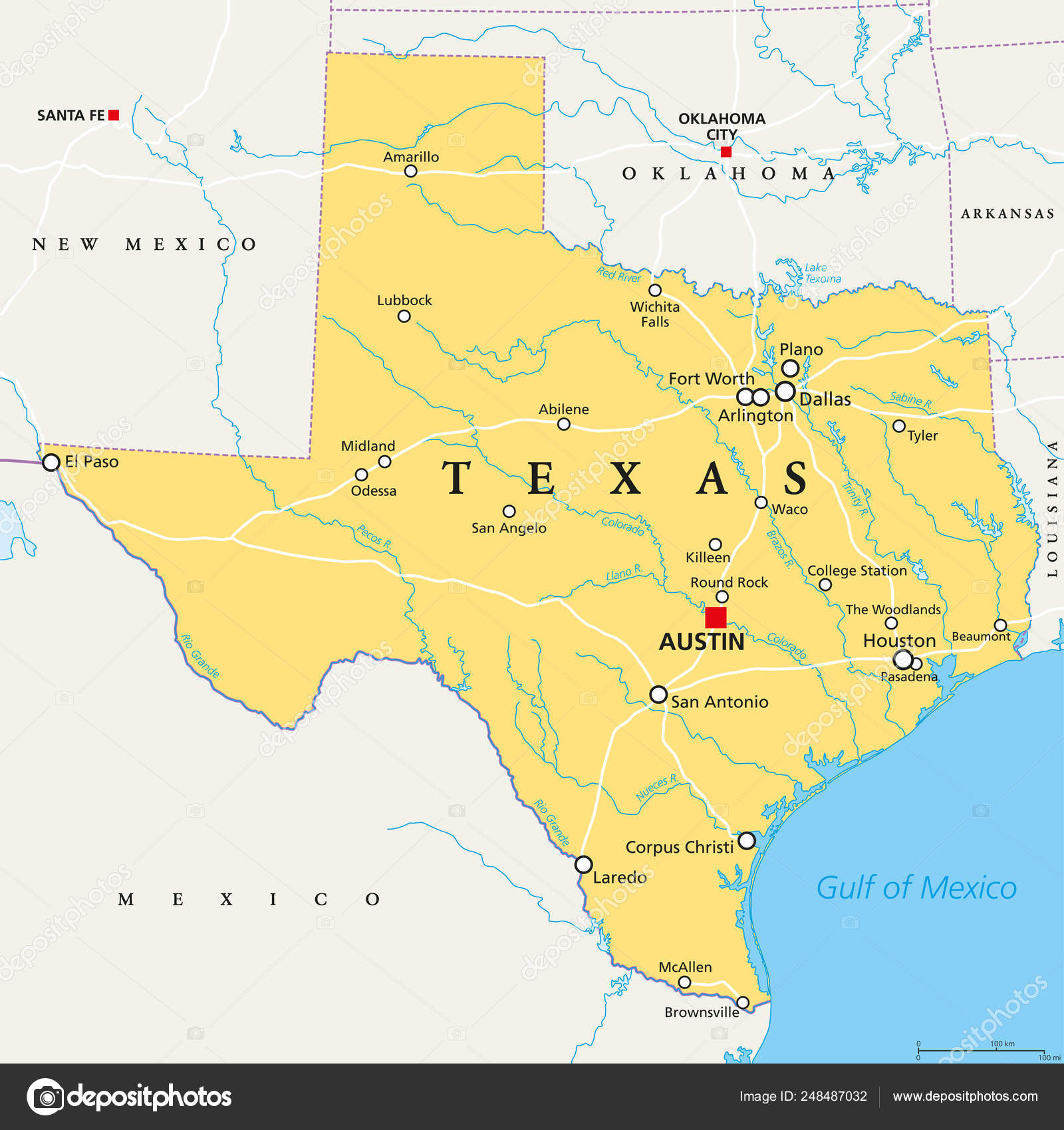 Nosotros, Mapa, El Paso, Países Bajos, Estados Imagen Vectorial de