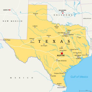 Texas, Amerika Birleşik Devletleri, siyasi harita