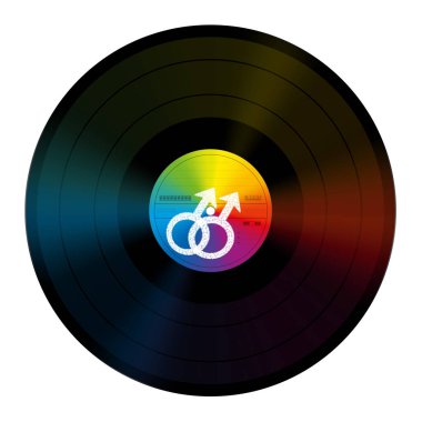 Gay müzik LP vinil rekor gökkuşağı renkli