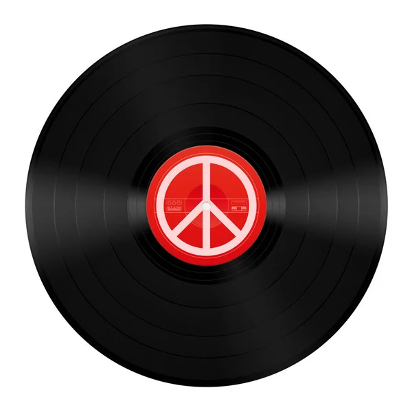 Vrede muziek LP Vinyl vrede symbool — Stockvector