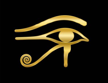 Horus Altın Sembol Siyah Arka Plan 3010 Göz