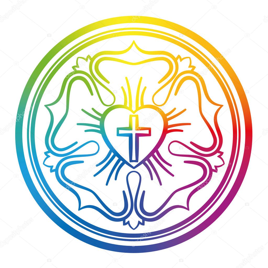 Luther Rose Rainbow Colors Gradient Symbol