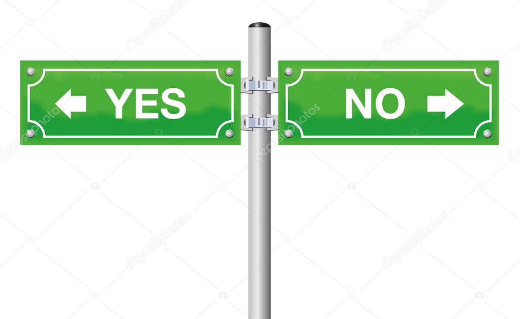 Yes No Street Sign Decision Difficulties