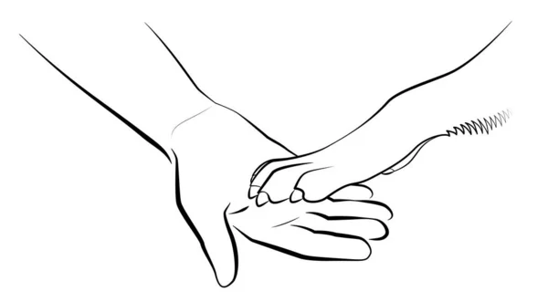 Dawać łapy ludzki dłoń psy Paw ilustracja logo — Wektor stockowy