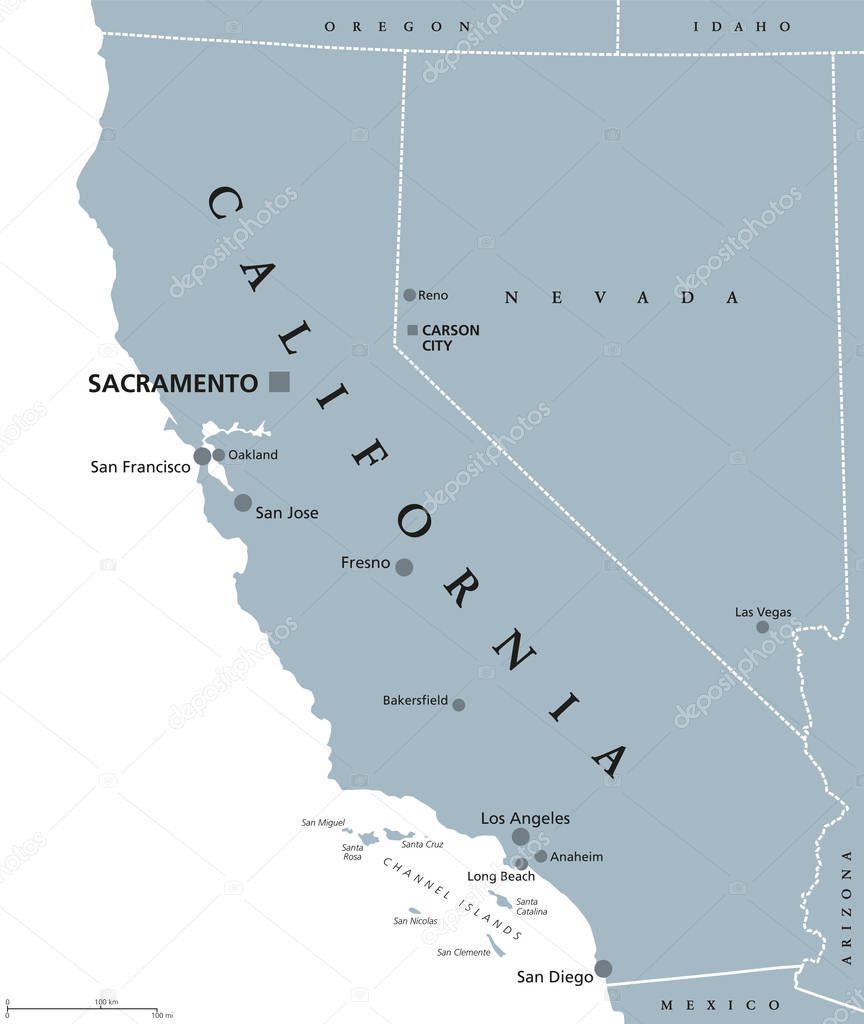 California United States political map