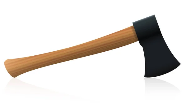 Axe Black Head Blade manico in legno — Vettoriale Stock