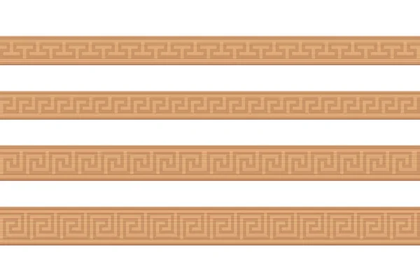 Modanature in legno Modello intagliato ornamentale Stile greco — Vettoriale Stock