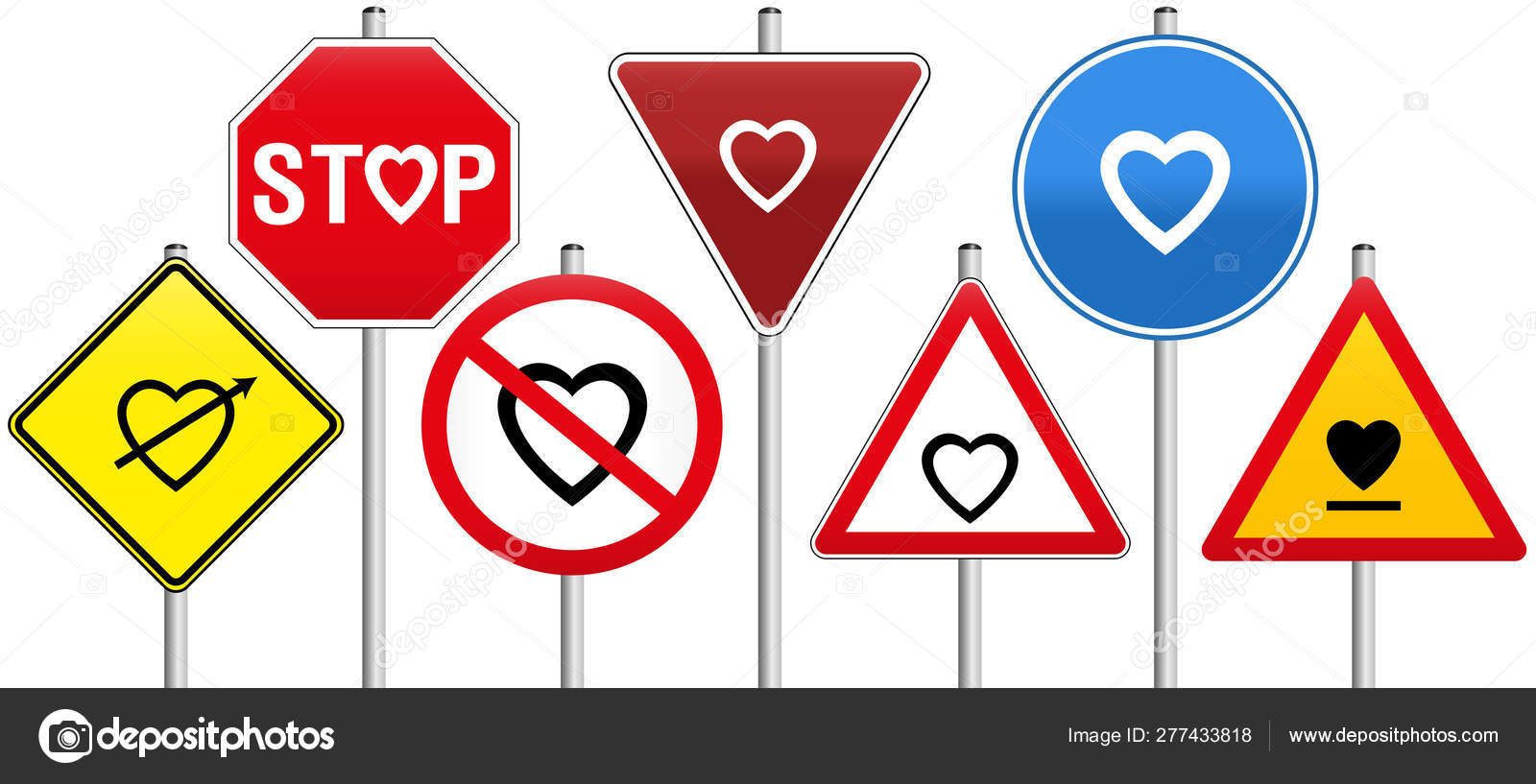 Panneaux routiers Hearts Love Règles Règlement de la circulation Vecteur  par ©Furian 277433818