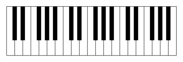 Three octaves on a musical keyboard