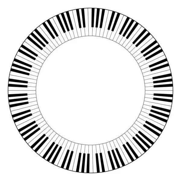 Quadro de círculo teclado musical — Vetor de Stock