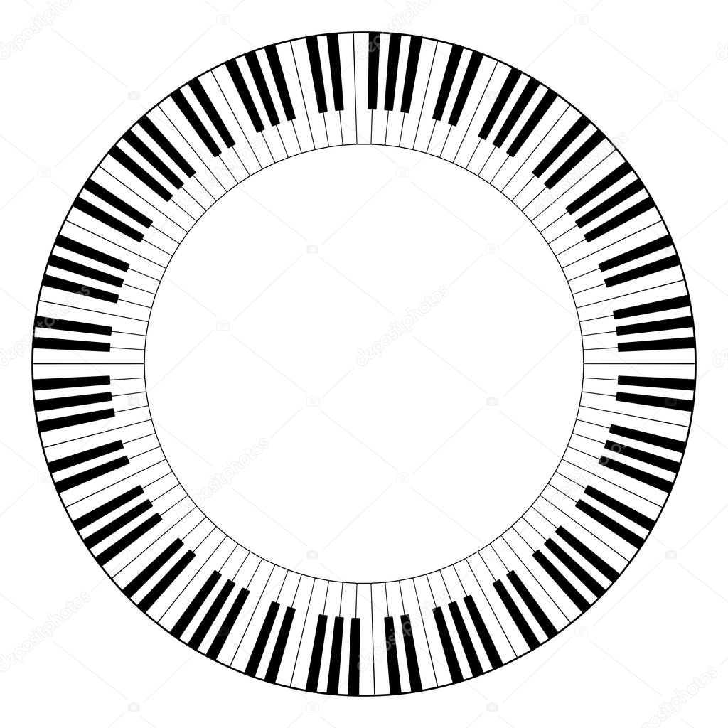Musical keyboard circle frame
