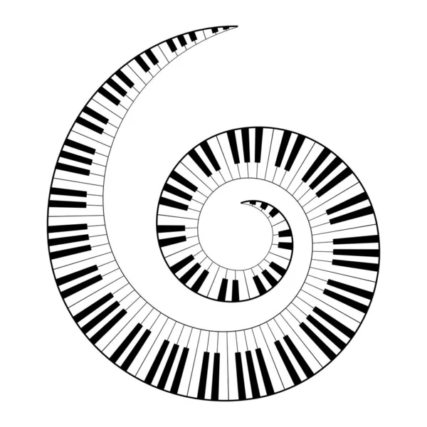 Espiral de teclado musical — Vetor de Stock