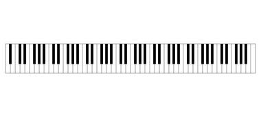 Grand piano keyboard layout clipart