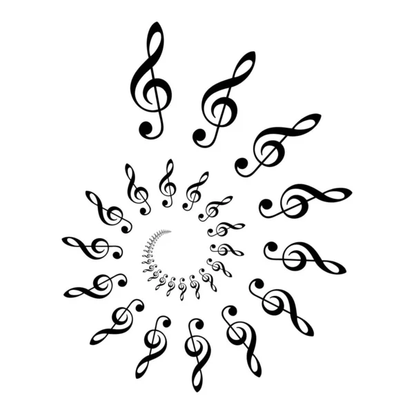 Treble clef spiral — Stock Vector