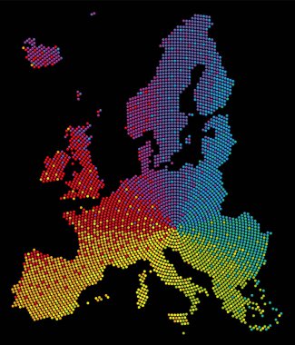 Rainbow colored Europe map. Symbol for a multicultural, tolerant, liberal, social and colorful organization - and for diversity, equality, integration and friendship.