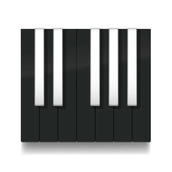 Teclas de piano invertidas. Uma oitava em um teclado com teclas pretas e brancas invertidas. Ilustração sobre fundo branco. Vetor . — Vetor de Stock