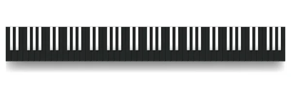 Teclado de piano inverso con teclas en blanco y negro inversa, vista superior. Ilustración vectorial aislada sobre fondo blanco . — Vector de stock