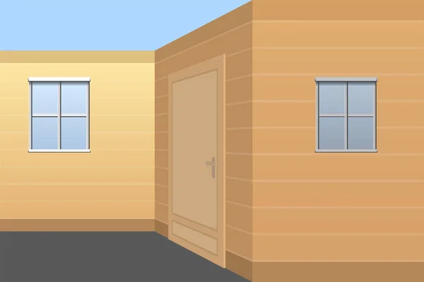 Optical illusion of relative size perception. The two windows are exactly the same size. However, the one on the right appears smaller. — Stock Vector