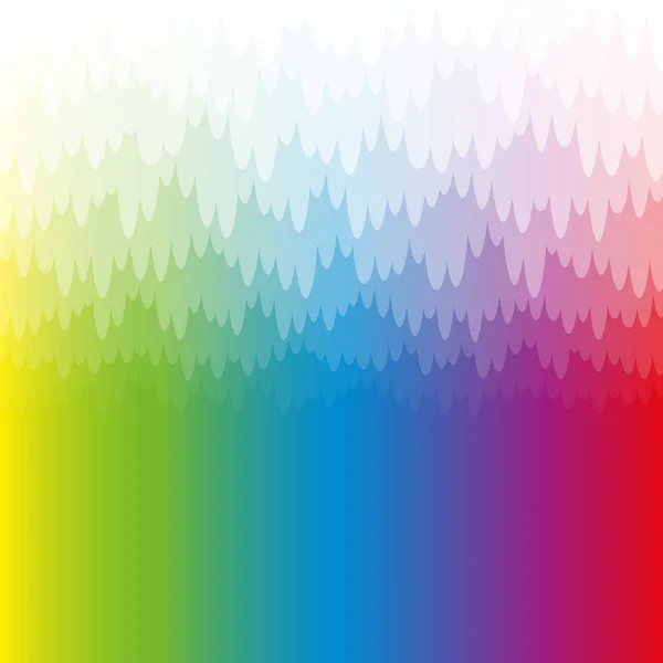 Regenbogenfarbener nebliger und mystischer Hintergrund mit weißem Anhänger, durchscheinender Dunstbank. Spektralfarben, quadratisches Format, Vektorillustration. — Stockvektor