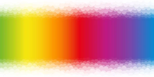 Regenboog gekleurde achtergrond, grappige kleurrijke Bubble Bad patroon. Spectrale kleuren, landschap formaat, vector illustratie. — Stockvector